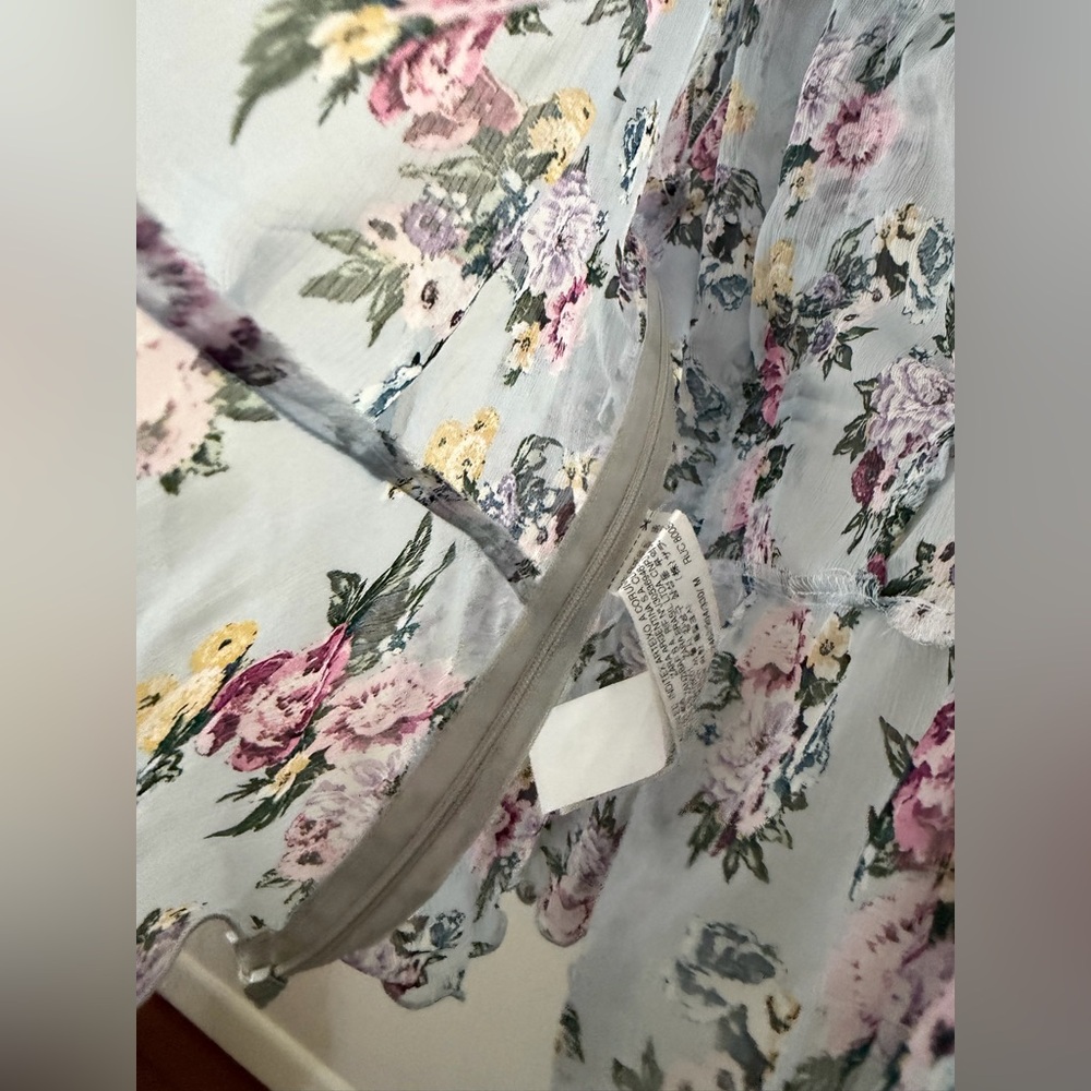 Zara Floral Ruffle Sheer Blouse - Picture 7 of 7